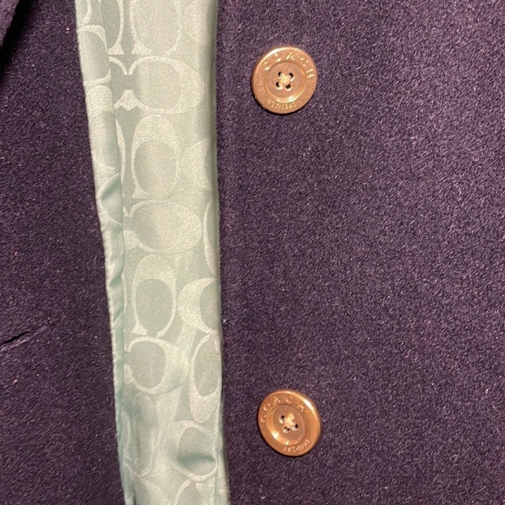 Coach Black Wool & Angora Blend Coat with Gold Buttons - Picture 7 of 14